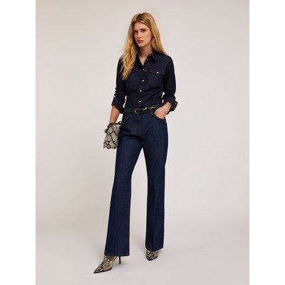 Chemise en denim de coton, délavage bleu foncé MOTIVI