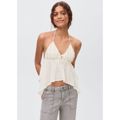 Top à encolure américaine détail froncé MANGO TEEN