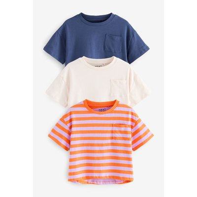 T-shirt coupe carrée rayé, lot de 3 NEXT