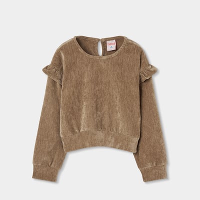 Sweat-shirt fille à volants sur les épaules BOBOLI