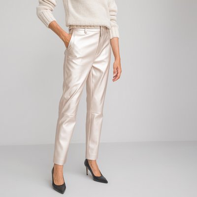 Брюки прямые из искусственной кожи LA REDOUTE COLLECTIONS