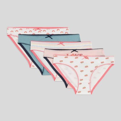 Lot de 5 culottes imprimés en coton BIO, certifié OEKO-TEX MONOPRIX