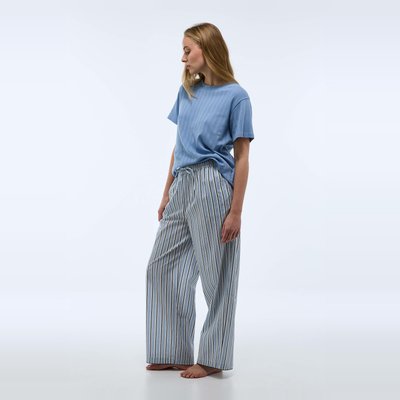 Pyjama long en pointelle et voile de coton BIO MONOPRIX
