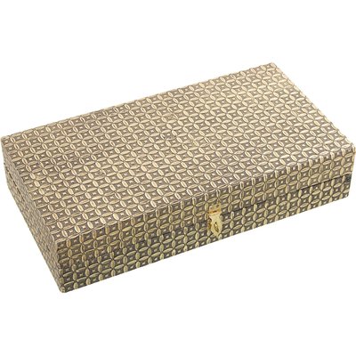 Boîte à bijoux articulée en métal doré 38x20x8cm WADIGA