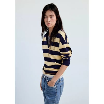 Pull-over rayures col polo MANGO