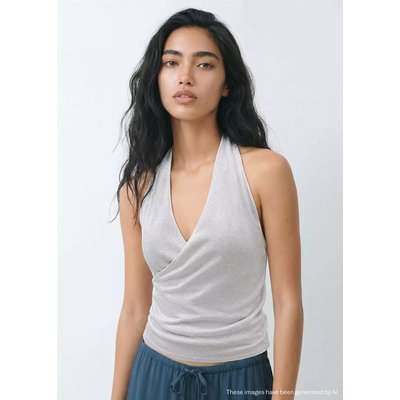 Top halter métallisé MANGO TEEN