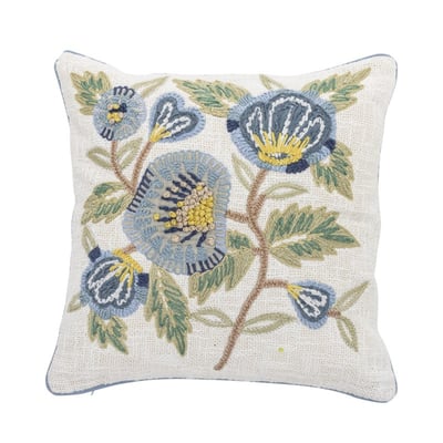 Coussin brodé motif floral  HANNA BLOOMINGVILLE