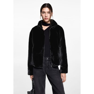 Manteau imitation fourrure fermeture Éclair MANGO TEEN