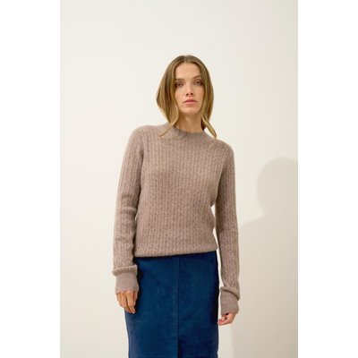 Pull Col Rond Caribou Chiné Jade JUST CASHMERE