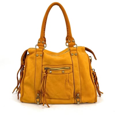 Grand sac porté épaule en cuir souple tannage végétal STORM XL HURRICAN OH MY BAG