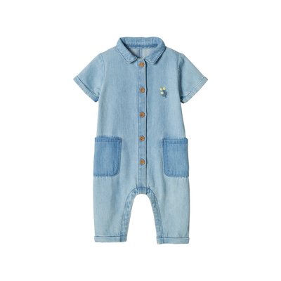 Combinaison manches courtes en denim VERTBAUDET