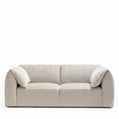 Canapé 3 places accoudoirs relevables avec tablette en tissu chenille- LOGAN DRAWER