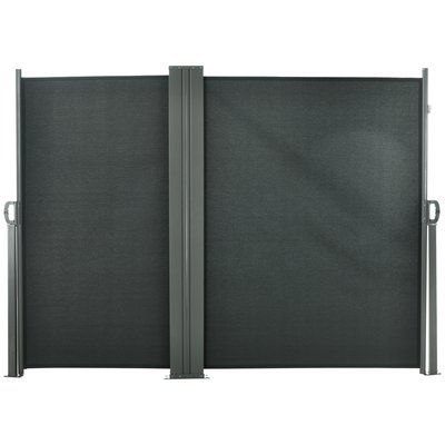 Double store latéral brise-vue rétractable polyester haute densité OUTSUNNY