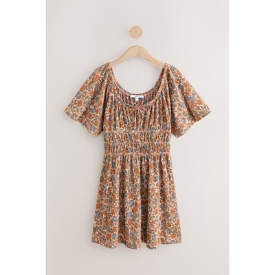 Robe courte manches courtes en jersey nouée NEXT