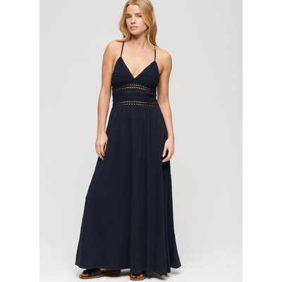 Robe longue en jersey et dentelle SUPERDRY