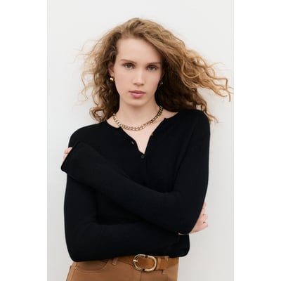 Pull droit col tunisien cachemire MSALLY CAROLL