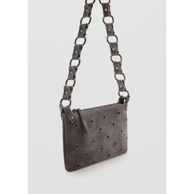 Sac porté épaule en cuir à œillets MANGO TEEN