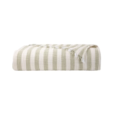 Couvre lit en gaze de coton bleu, CYCLADES DESFORGES