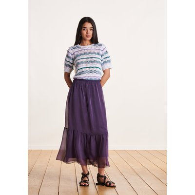 Jupe mi-longue fluide en voile viscose soie LA FEE MARABOUTEE