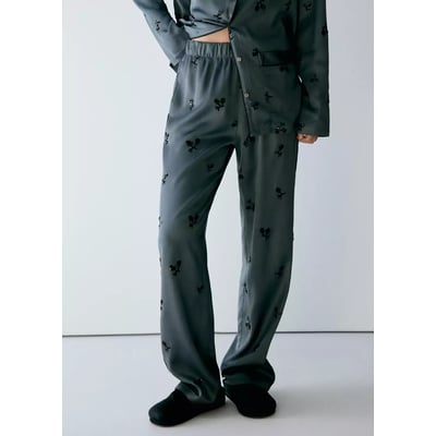 Pantalon de pyjama en satin orné de sequins MANGO