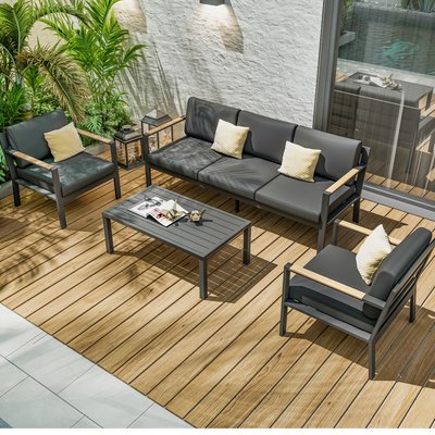 Salon de jardin en aluminium, 5 places, MABILLON AVRIL PARIS