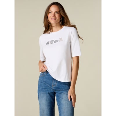 T-shirt avec micro cristaux OLTRE