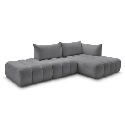 Canapé modulable 4 places en tissu bouclette, AZRA BOBOCHIC