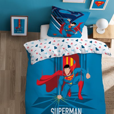 Parure de lit imprimée 100% coton, SUPERA SUPERMAN