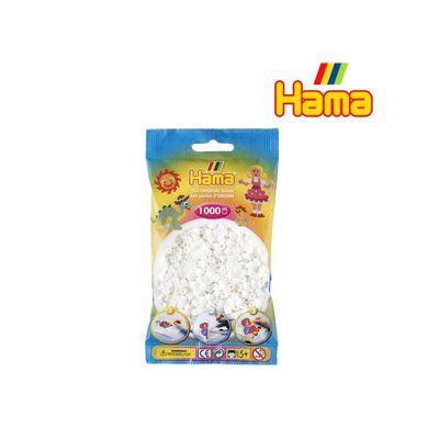 Sachet 1000 perles plastique Midi Blanc HAMA