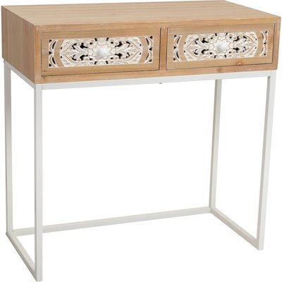 Console d entrée contemporaine bois et métal  deux tiroirs RECOLLECTION