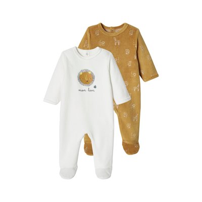 Lot de 2 dors-bien "lion"  en velours VERTBAUDET