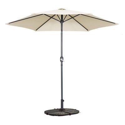 Parasol droit inclinable 3m et 4 dalles lestées, MATERA OVIALA