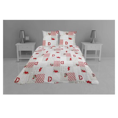 Couvre lit microfibre + taies Coeur alie EDEN