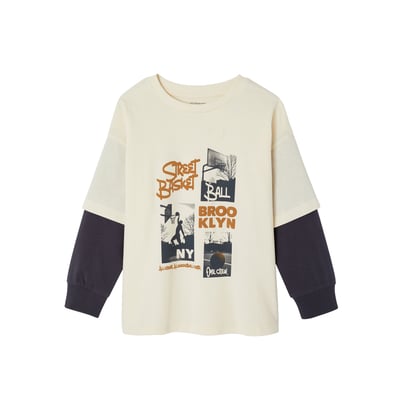 T-shirt manches longues effet superposé VERTBAUDET