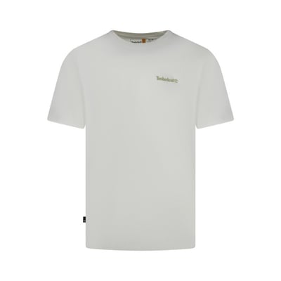 T-shirt en coton écru imprimé avec une coupe droite et un col rond TIMBERLAND