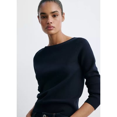 Pull-over maille fine col bateau MANGO