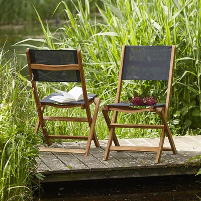 2 chaises jardin acacia pliante  HANOÏ BERAH GETAH