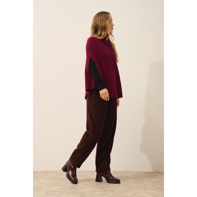 Cape Col Montant 6 Fils Bordeaux Huaraz JUST CASHMERE