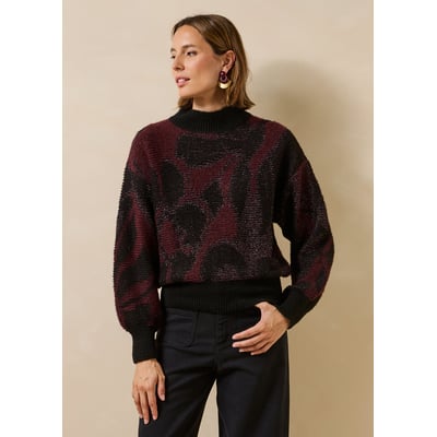 Pull manches longues en jacquard LA FEE MARABOUTEE
