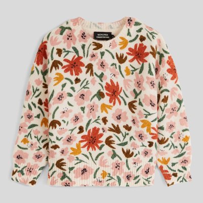 Pull imprimé fleurs MONOPRIX
