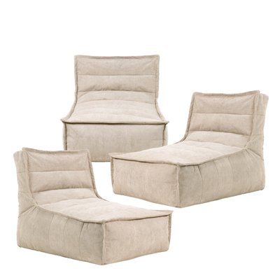 Lot de 3 Poufs chauffeuse velours côtelé Oeko-Tex® - OTTO ICON
