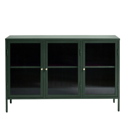 Buffet 3 portes en verre strié et métal L132cm - BJORN DRAWER