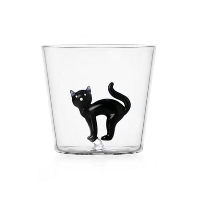 Verre à eau chat  TABBY CAT black cat ICHENDORF