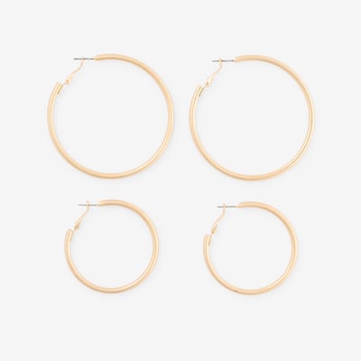 Set de 2 paires de créoles dorées BALABOOSTE
