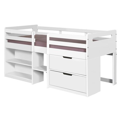 Lit mi-hauteur avec matelas Bois massif  HOBY AKITEN RETAIL
