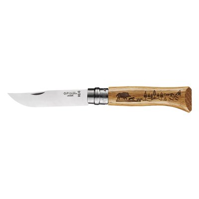 Couteau gravé   lame 8.5 cm Sanglier-ANIMALIA OPINEL