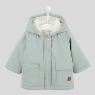 Ciré à capuche uni doublé sherpa, rembourrage en polyester recyclé. BOUT'CHOU