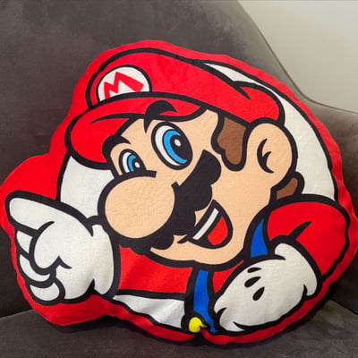 Coussin forme imprimé 100% Polyester, LEVEL UP SUPER MARIO