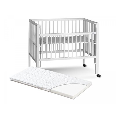 Lit Maxi Boxspring blanc avec matelas 90 x 50 TISSI