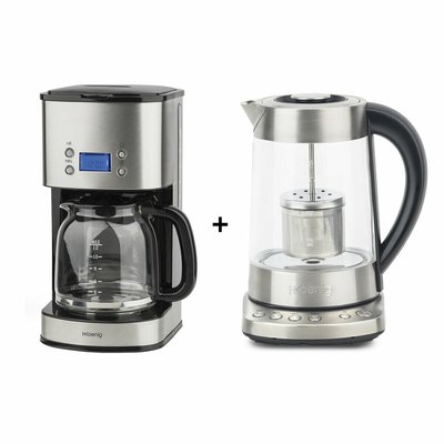 theiere - bouilloire 1,7l et cafetiere 1,8l programmables  - ti700 + mg30 H.KOENIG